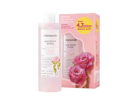 Rose water toner contains 90.97% rose water, instead of regular water, for more soothing hydration with each swipe